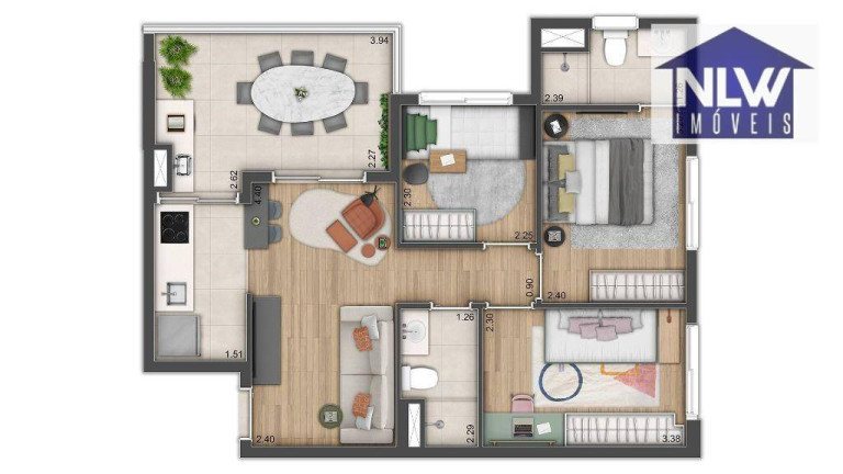 Apartamento com 3 Quartos à Venda, 60 m² em Belenzinho - São Paulo