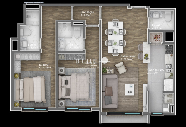 Imagem Apartamento com 1 Quarto à Venda, 56 m² em Avenida Central - Gramado Imagem Apartamento com 1 Quarto à Venda, 56 m² em Avenida Central - Gramado