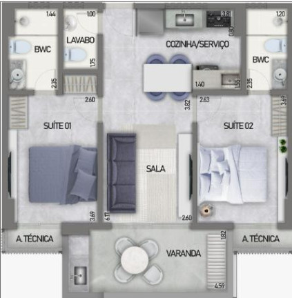 Imagem Apartamento com 2 Quartos à Venda, 67 m² em Praia Formosa - Cabedelo Imagem Apartamento com 2 Quartos à Venda, 67 m² em Praia Formosa - Cabedelo