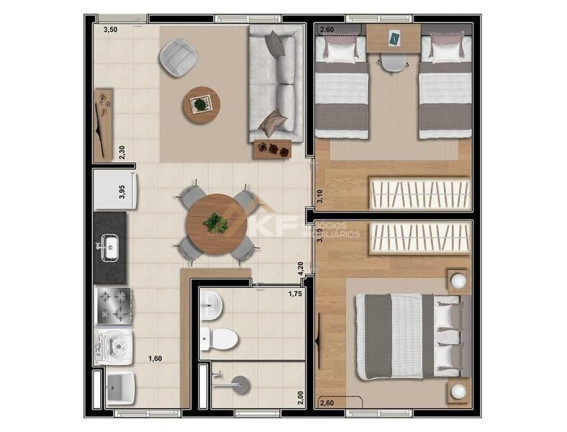 Imagem Apartamento com 2 Quartos à Venda, 43 m² em Jardim Diva Tarlá De Carvalho - Ribeirão Preto