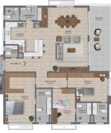 Imagem Apartamento com 3 Quartos à Venda, 174 m² em Tristeza - Porto Alegre