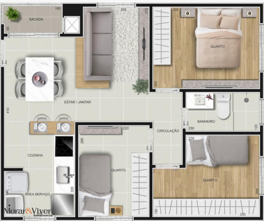 Imagem Apartamento com 2 Quartos à Venda, 49 m² em São Marcos - São José Dos Pinhais