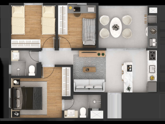 Imagem Apartamento com 3 Quartos à Venda, 58 m² em Centro - Pinhais