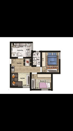 Apartamento com 2 Quartos à Venda, 44 m² em Jardim São Luis - Guarulhos