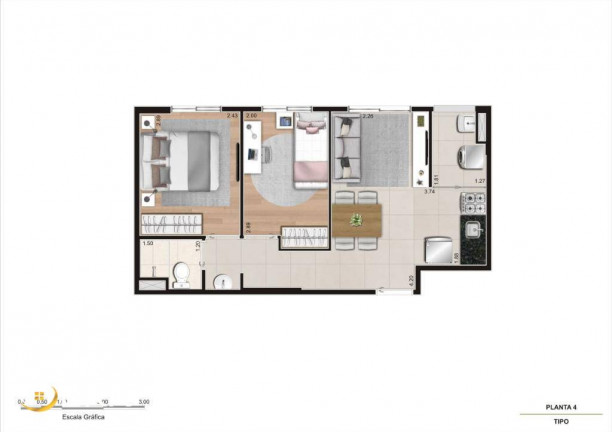 Apartamento com 2 Quartos à Venda, 40 m² em Vila Ré - São Paulo