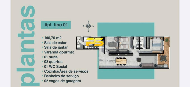 Imagem Apartamento com 2 Quartos à Venda, 95 m² em Camboinha - Cabedelo Imagem Apartamento com 2 Quartos à Venda, 95 m² em Camboinha - Cabedelo