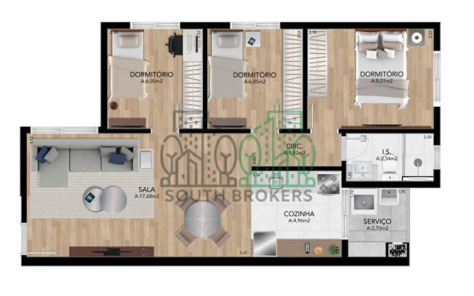Imagem Apartamento com 3 Quartos à Venda, 57 m² em Jardim Ipê - Almirante Tamandaré Imagem Apartamento com 3 Quartos à Venda, 57 m² em Jardim Ipê - Almirante Tamandaré