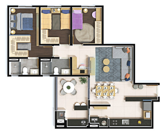 Imagem Apartamento com 2 Quartos à Venda, 58 m² em Jardim Do Lago - Jundiaí