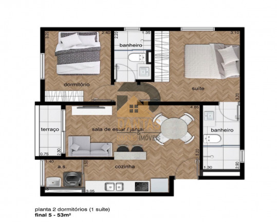 Imagem Imóvel com 2 Quartos à Venda, 60 m² em São Luiz - Itu