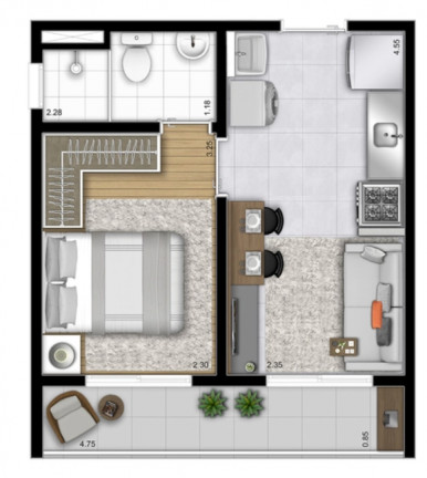Imagem Apartamento com 1 Quarto à Venda, 26 m² em Vila Ré - São Paulo