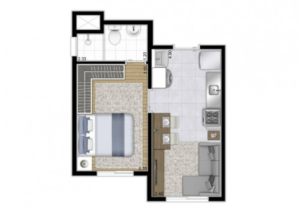 Imagem Apartamento com 1 Quarto à Venda, 32 m² em Vila Ema - São Paulo