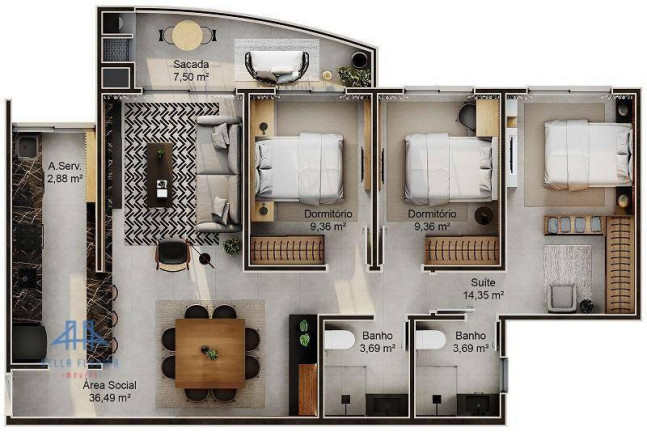 Imagem Apartamento com 3 Quartos à Venda, 98 m² em Saco Grande - Florianópolis