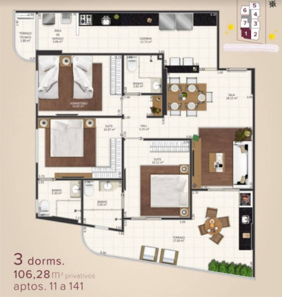 Imagem Apartamento com 3 Quartos à Venda, 106 m² em Aviação - Praia Grande Imagem Apartamento com 3 Quartos à Venda, 106 m² em Aviação - Praia Grande