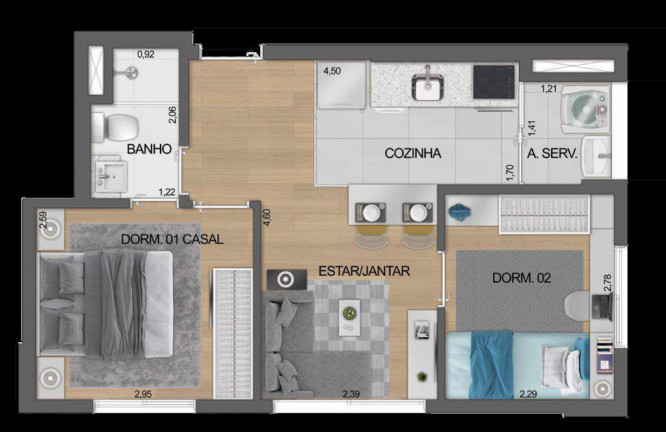 Imagem Apartamento com 2 Quartos à Venda, 39 m² em Moema - São Paulo