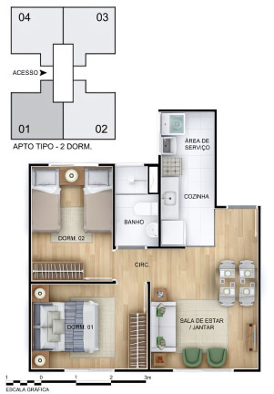 Imagem Apartamento com 2 Quartos à Venda, 41 m² em Ipanema - Porto Alegre