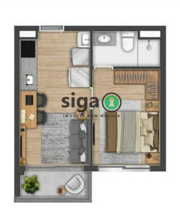Imagem Apartamento com 1 Quarto à Venda, 30 m² em Brooklin - São Paulo Imagem Apartamento com 1 Quarto à Venda, 30 m² em Brooklin - São Paulo
