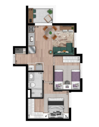 Imagem Imóvel com 2 Quartos à Venda, 49 m² em Morumbi - São Paulo