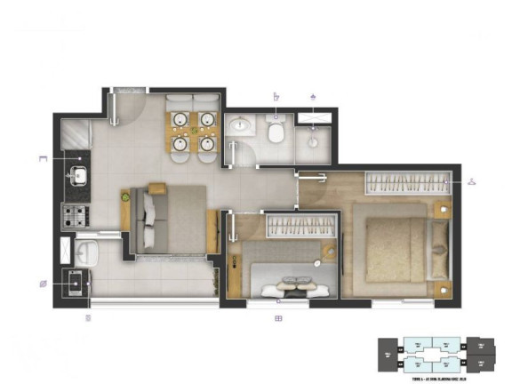 Imagem Apartamento com 1 Quarto à Venda, 39 m² em Jaguaribe - Osasco