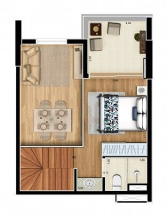 Imagem Loft com 1 Quarto à Venda, 37 m² em Jardim Do Mar - São Bernardo Do Campo