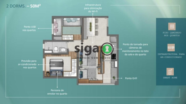 Imagem Apartamento com 1 Quarto à Venda, 50 m² em Vila Andrade - São Paulo