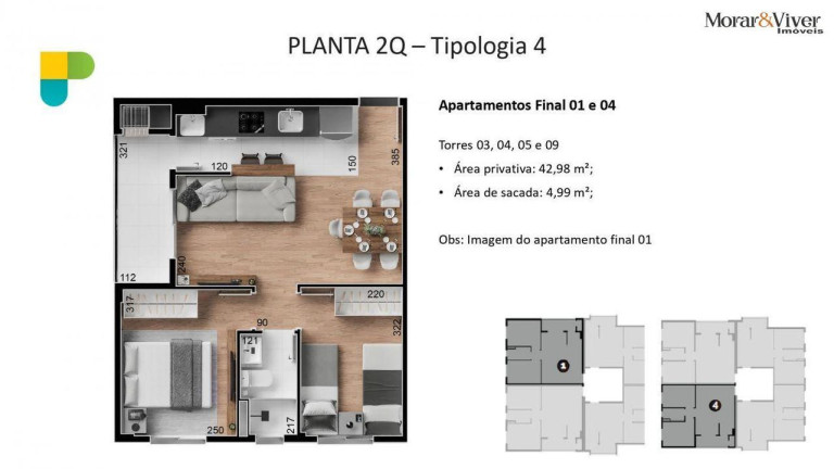 Imagem Apartamento com 3 Quartos à Venda, 55 m² em Ouro Fino - São José Dos Pinhais