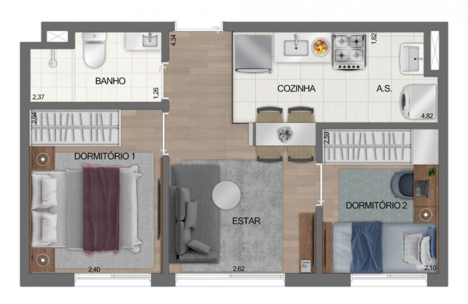 Imagem Imóvel com 2 Quartos à Venda, 35 m² em José Bonifácio - São Paulo