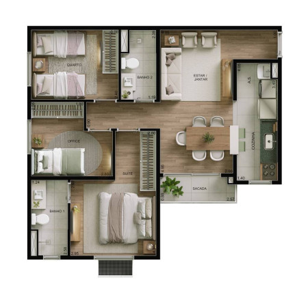 Imagem Apartamento com 3 Quartos à Venda, 69 m² em Goiânia 2 - Goiânia