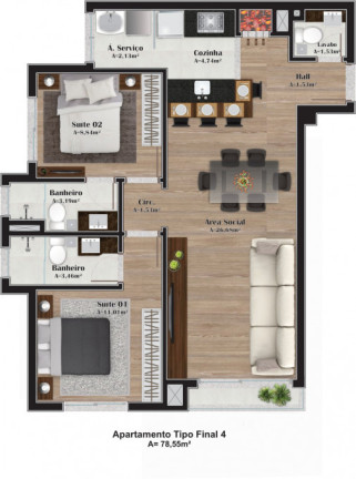 Imagem Apartamento com 2 Quartos à Venda, 76 m² em Vila Suíça - Gramado Imagem Apartamento com 2 Quartos à Venda, 76 m² em Vila Suíça - Gramado
