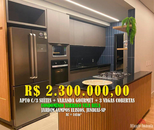 Imagem Apartamento com 3 Quartos à Venda, 141 m² em Vila Das Hortências - Jundiaí