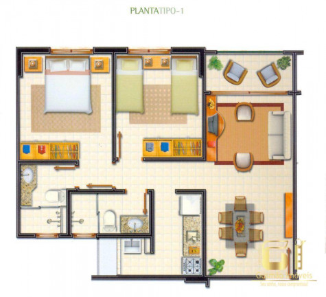 Imagem Apartamento com 2 Quartos à Venda, 55 m² em Capim Macio - Natal