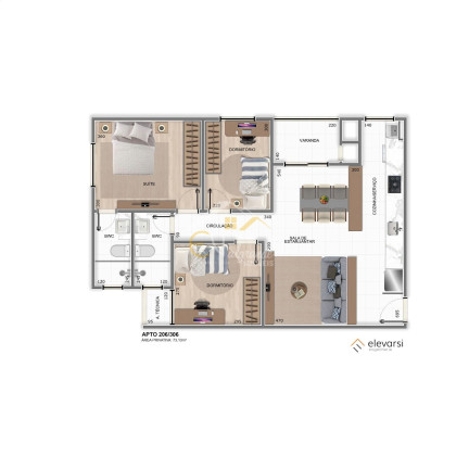 Imagem Apartamento com 2 Quartos à Venda, 62 m² em Centro - Pinhais Imagem Apartamento com 2 Quartos à Venda, 62 m² em Centro - Pinhais