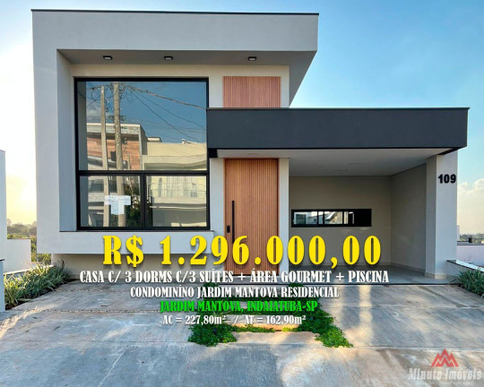 Casa com 3 Quartos à Venda, 162 m² em Jardim Mantova - Indaiatuba