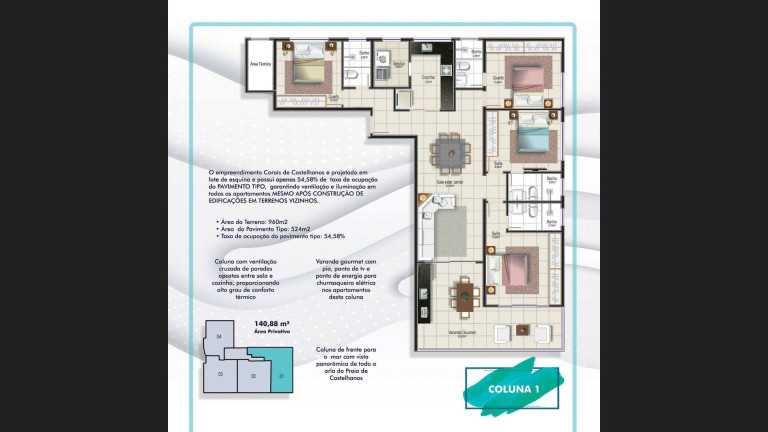 Imagem Apartamento com 3 Quartos à Venda, 140 m² em Balneário De Castelhanos - Anchieta