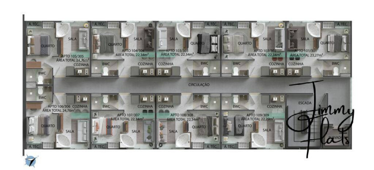 Imagem Apartamento com 1 Quarto à Venda, 22 m² em Centro, Porto De Galinhas - Ipojuca