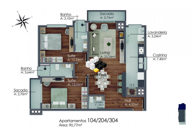Imagem Apartamento com 1 Quarto à Venda, 54 m² em Av. Central - Gramado Imagem Apartamento com 1 Quarto à Venda, 54 m² em Av. Central - Gramado