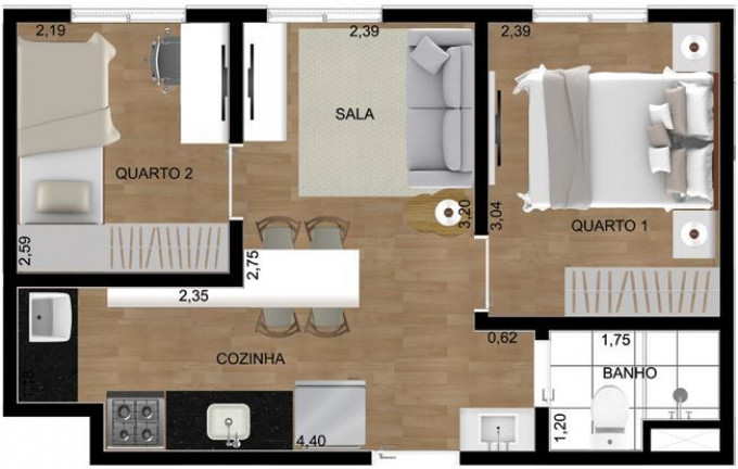 Imagem Apartamento com 2 Quartos à Venda, 34 m² em Vila Rosália - Guarulhos