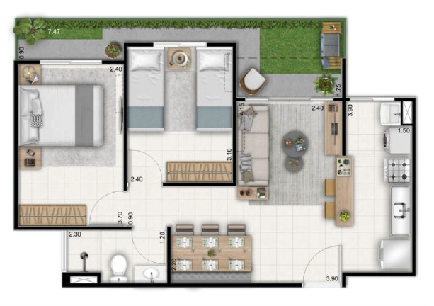 Imagem Imóvel com 2 Quartos à Venda, 45 m² em Taquara - Rio De Janeiro