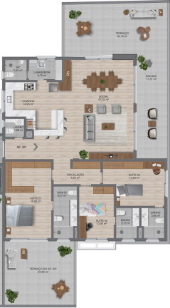Imagem Apartamento com 3 Quartos à Venda, 131 m² em Tristeza - Porto Alegre Imagem Apartamento com 3 Quartos à Venda, 131 m² em Tristeza - Porto Alegre