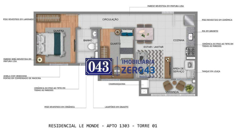 Imagem Apartamento com 2 Quartos à Venda, 48 m² em Parque Jamaica - Londrina Imagem Apartamento com 2 Quartos à Venda, 48 m² em Parque Jamaica - Londrina