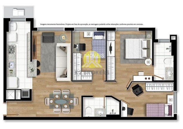 Imagem Apartamento com 3 Quartos à Venda, 71 m² em Santo Inácio - Curitiba