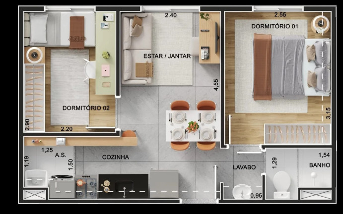Imagem Imóvel com 2 Quartos à Venda, 36 m² em Jaguaré - São Paulo