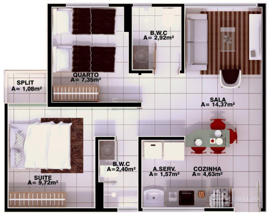 Imagem Apartamento com 2 Quartos à Venda, em Uruguai - Teresina Imagem Apartamento com 2 Quartos à Venda, em Uruguai - Teresina