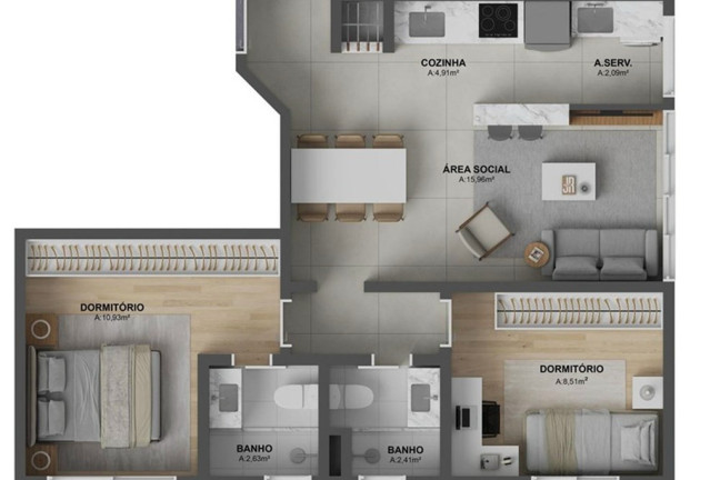 Imagem Apartamento com 2 Quartos à Venda, 58 m² em Jardim Itu - Porto Alegre