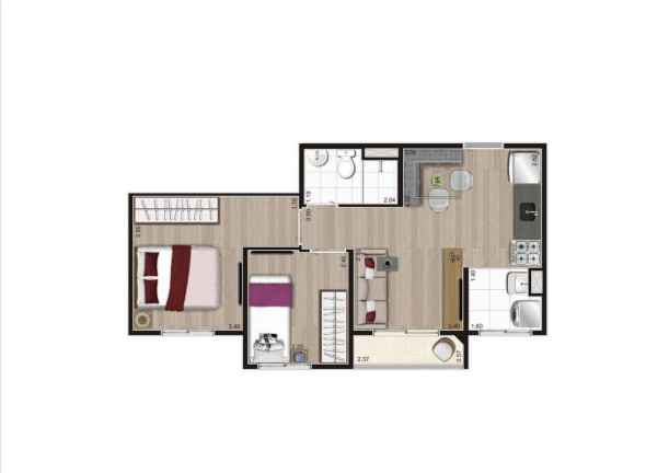 Imagem Imóvel com 2 Quartos à Venda, 37 m² em Jaraguá - São Paulo