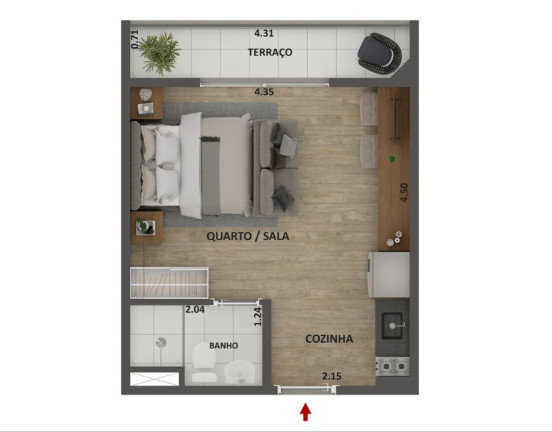 Imagem Apartamento com 1 Quarto à Venda, 26 m² em Barra Funda - São Paulo Imagem Apartamento com 1 Quarto à Venda, 26 m² em Barra Funda - São Paulo
