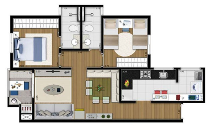 Imagem Imóvel com 2 Quartos à Venda, 64 m² em Campestre - Santo André Imagem Imóvel com 2 Quartos à Venda, 64 m² em Campestre - Santo André