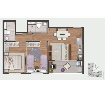 Imagem Apartamento com 1 Quarto à Venda, 33 m² em Presidente Altino - Osasco