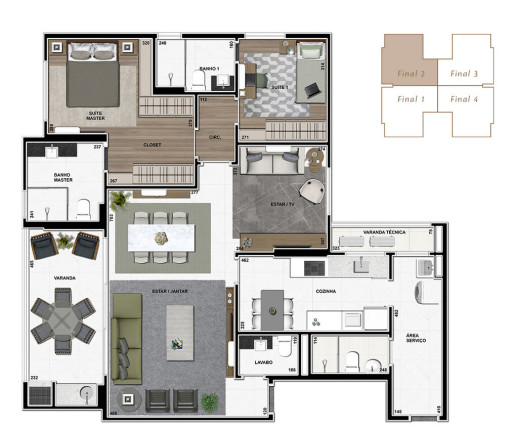 Imagem Apartamento com 3 Quartos à Venda, 128 m² em Cidade Industrial - Curitiba