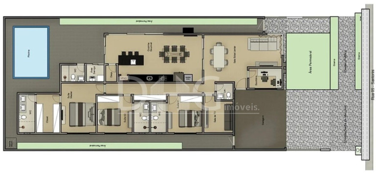Sobrado com 3 Quartos à Venda,  em Santorini Residencial Club - Paulínia