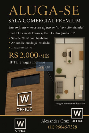 Imagem Sala Comercial para Alugar, 28 m² em Centro - Jundiaí Imagem Sala Comercial para Alugar, 28 m² em Centro - Jundiaí